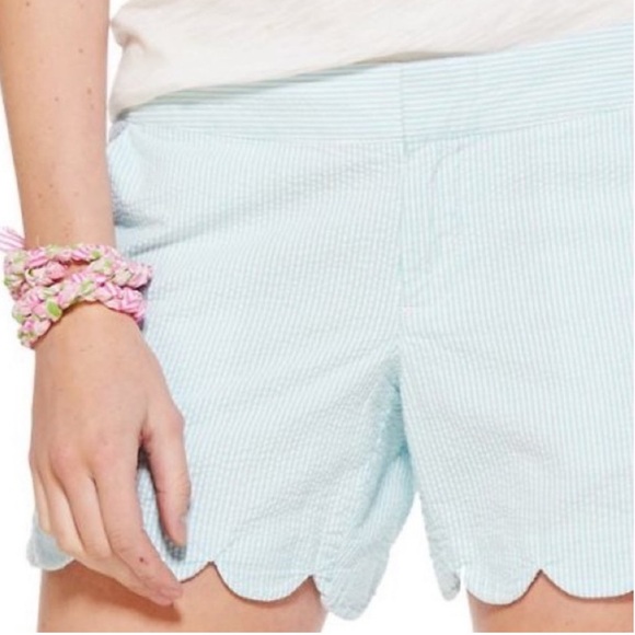 LILLY PULITZER Buttercup Scalloped Edge Seersucker Shorts - Picture 3 of 7